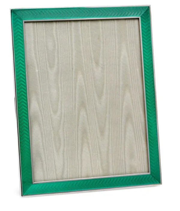 green enamel herringbone picture frame