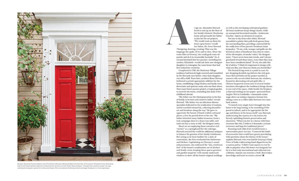 Luxe Interiors + Design article page featuring Alexandra Howard interiors