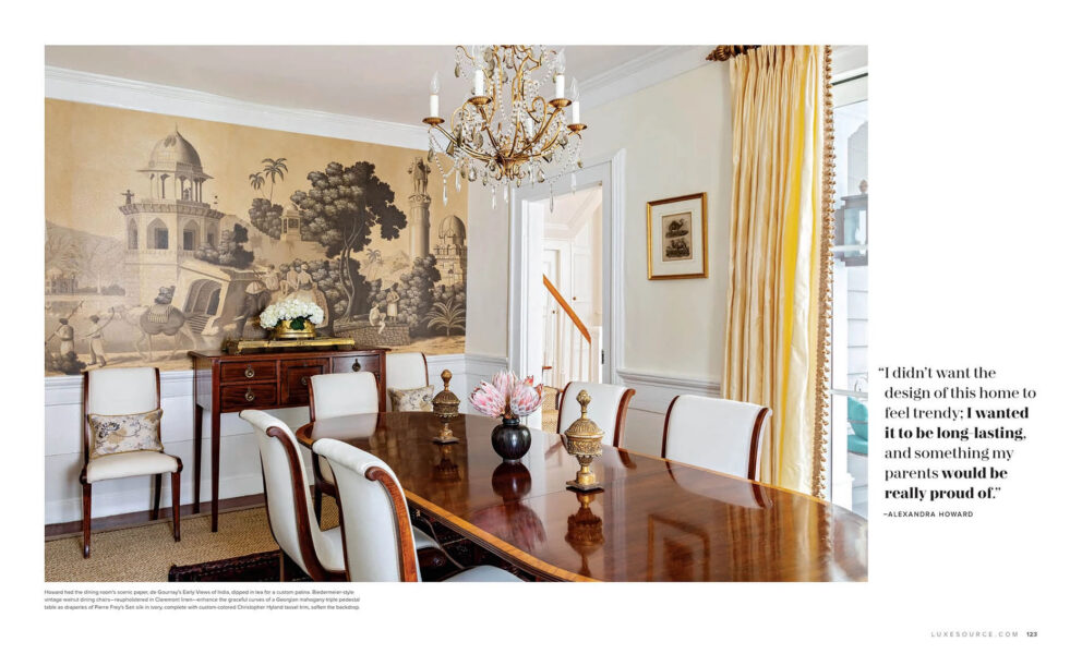Luxe Interiors + Design article page featuring Alexandra Howard interiors