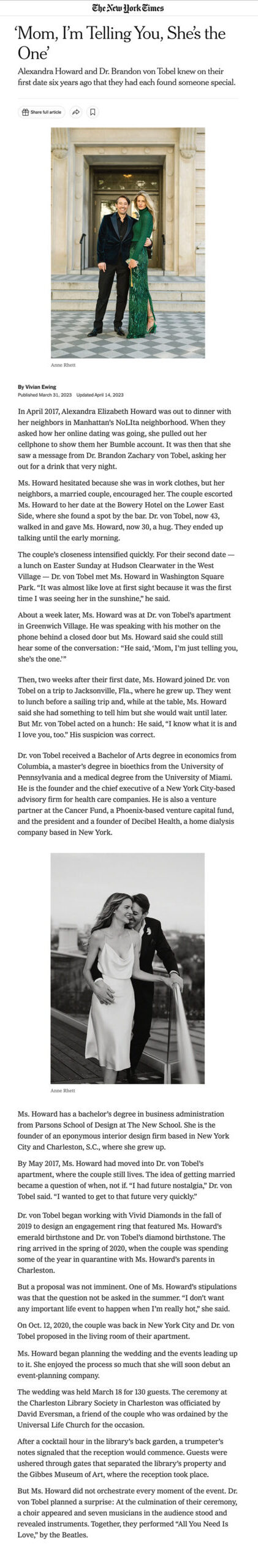 New York Times feature on Alexandra Howard