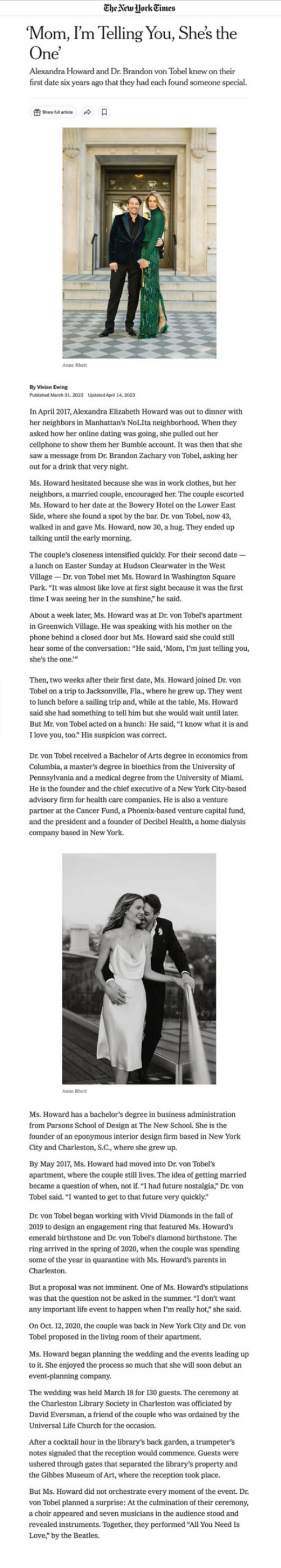 New York Times feature on Alexandra Howard